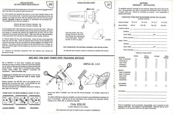 Perfect10 Sat dish assembly manual page 6